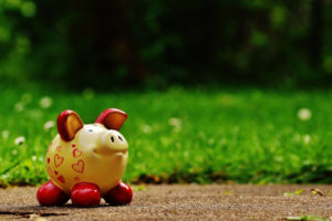 piggy bank in park