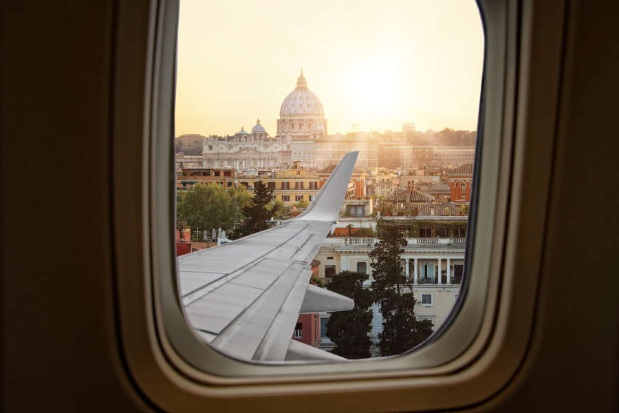 looking out plane window